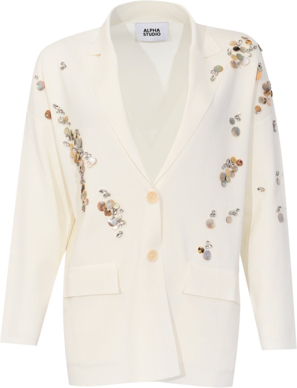 Alpha Studio Jackets Latte Wit