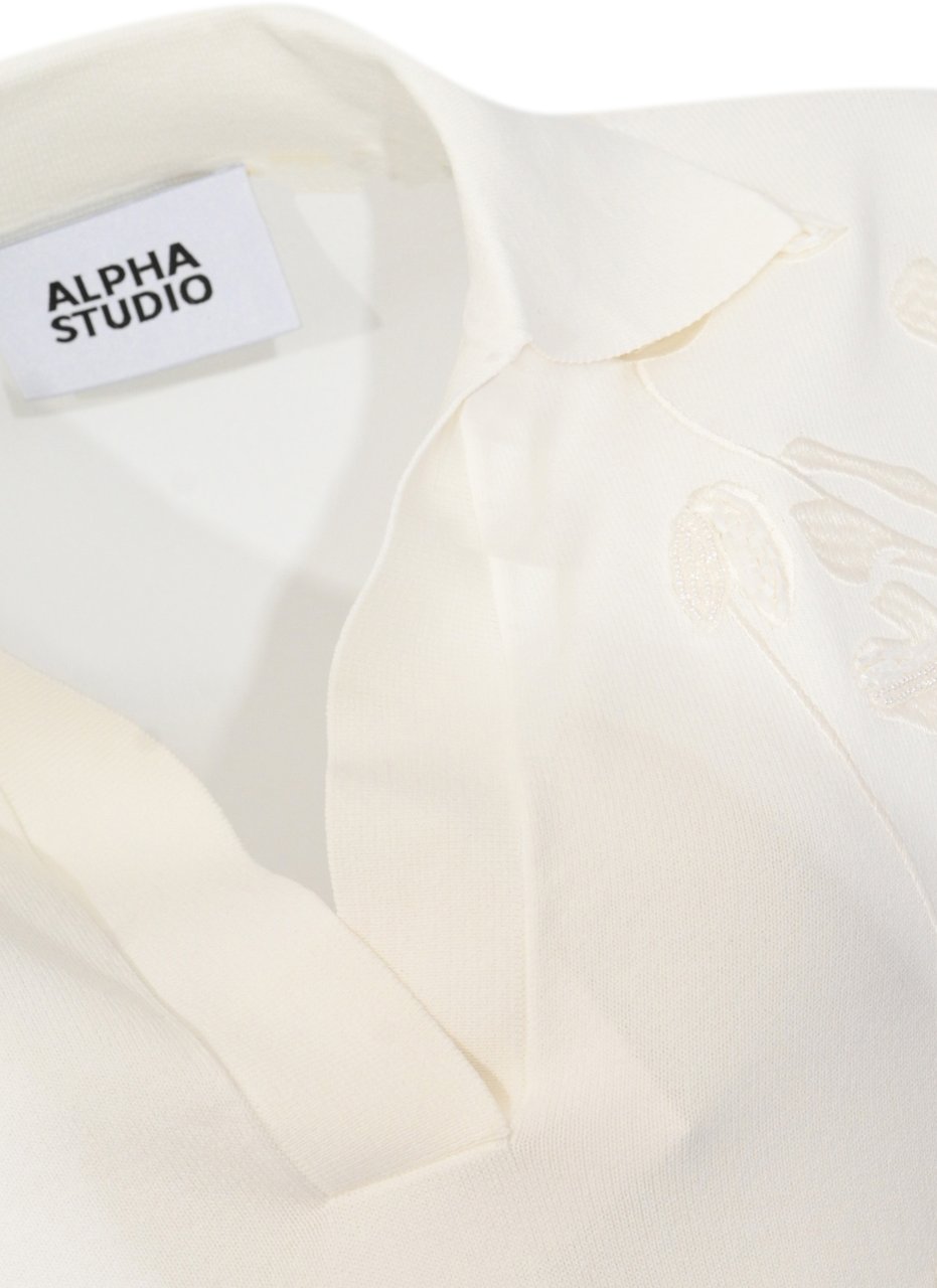 Alpha Studio T-Shirts And Polos Latte Wit