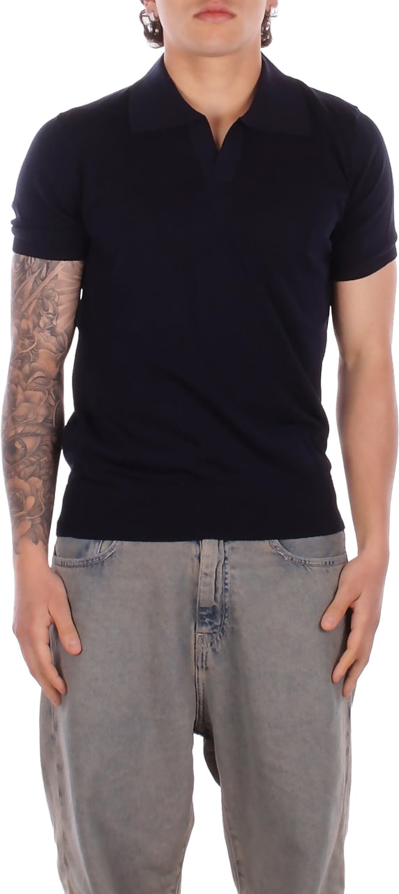 Alpha Studio T-Shirts And Polos Blue Navy