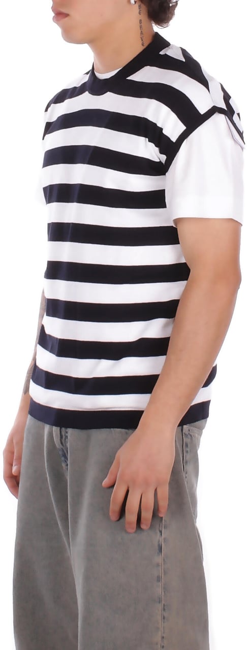 Alpha Studio T-Shirts And Polos Blu Bianco Divers