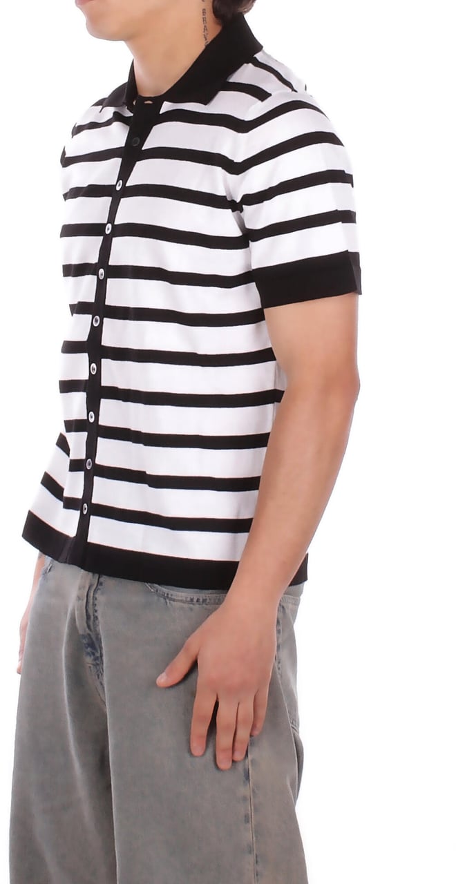 Alpha Studio Shirts Nero Bianco Wit