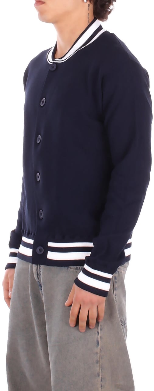 Alpha Studio Coats Blu Bianco Navy