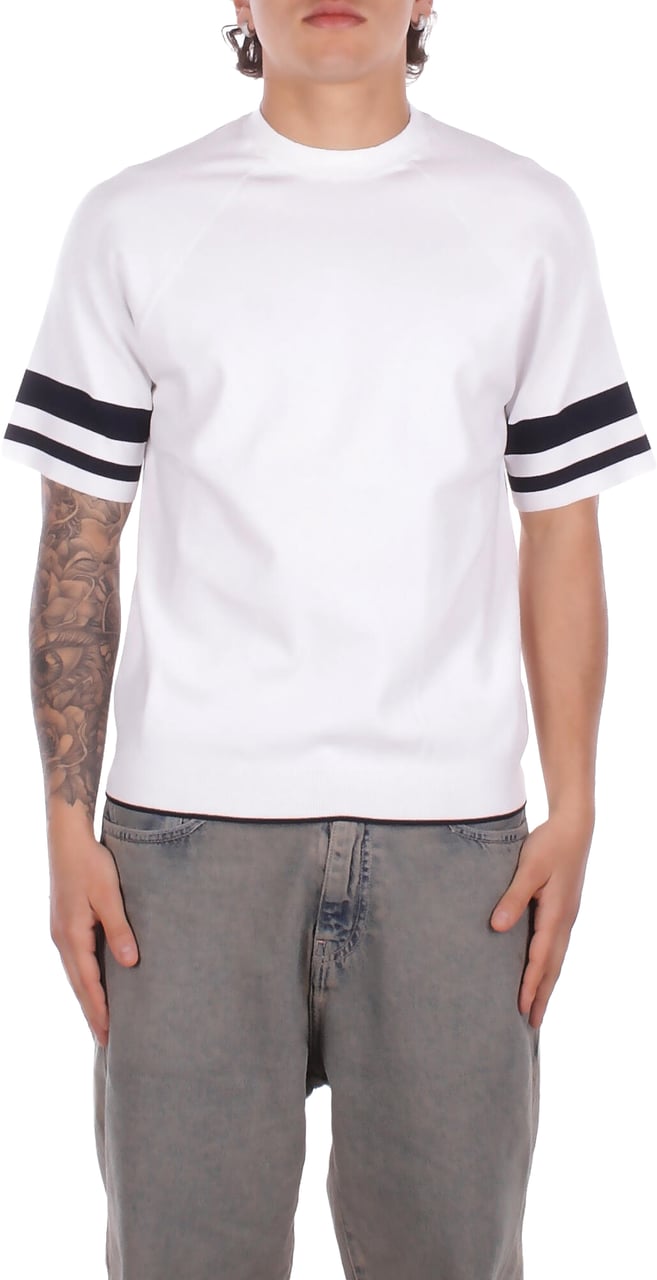 Alpha Studio T-Shirts And Polos Bianco Blu Wit