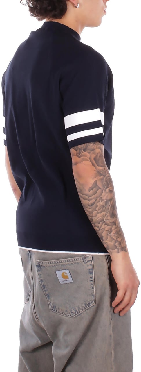 Alpha Studio T-Shirts And Polos Blu Bianco Navy