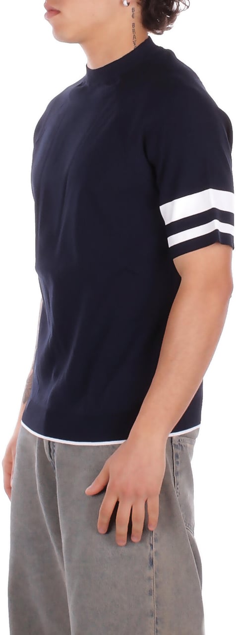 Alpha Studio T-Shirts And Polos Blu Bianco Navy