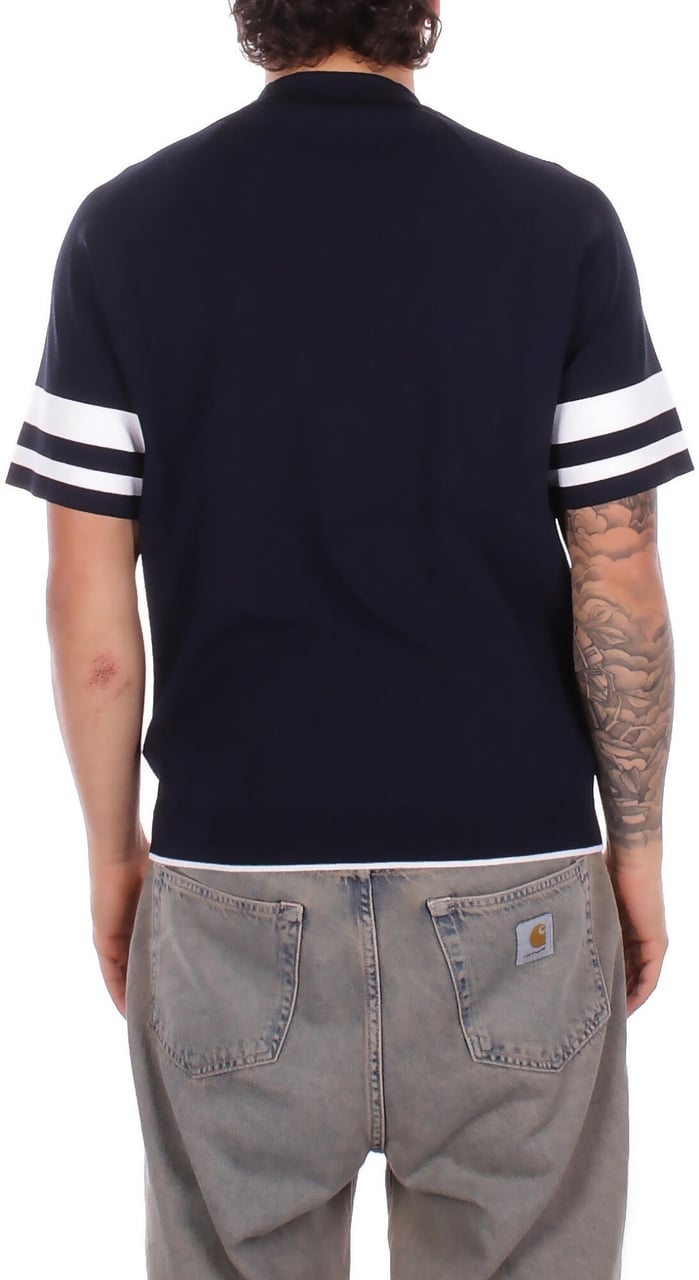 Alpha Studio T-Shirts And Polos Blu Bianco Navy
