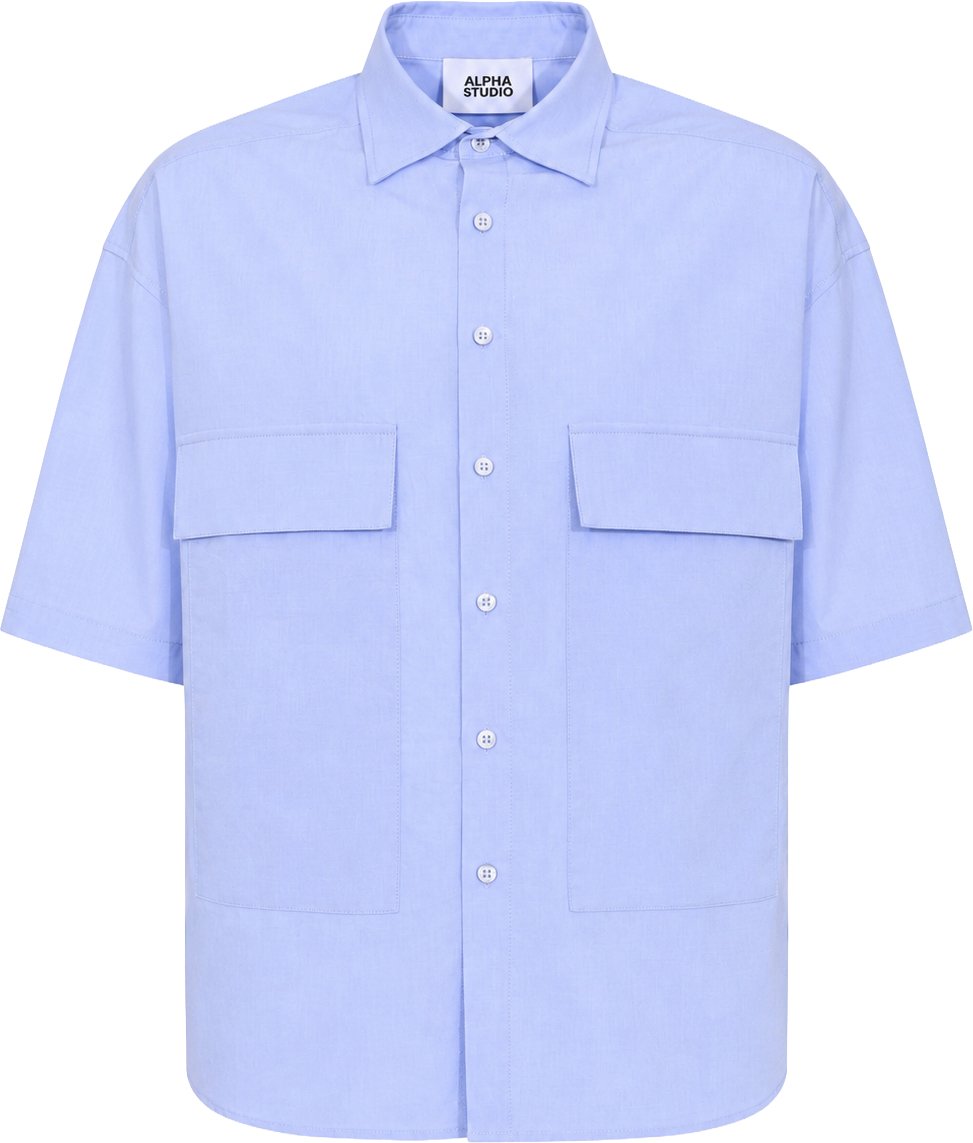 Alpha Studio Shirts Light Blue Lichtblauw