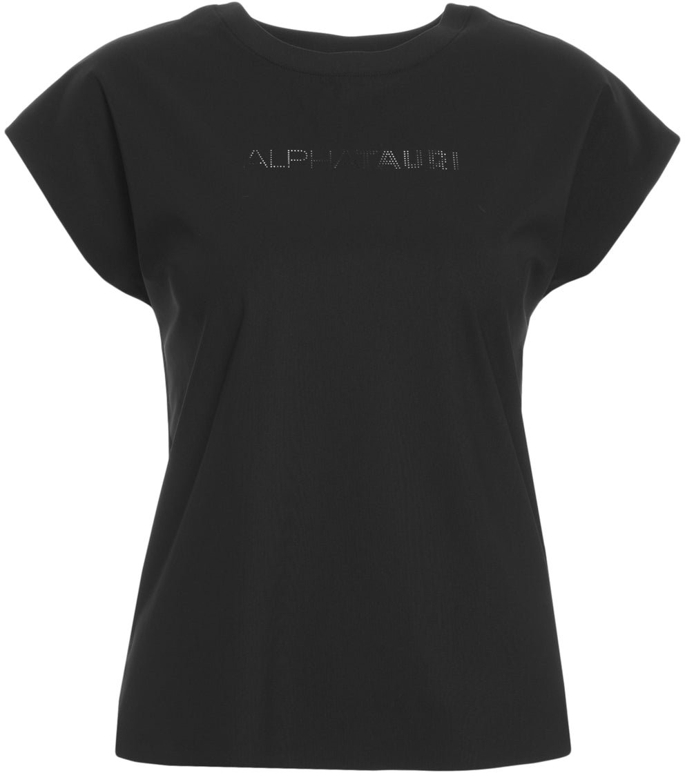 AlphaTauri T-shirt with logo embossing Zwart
