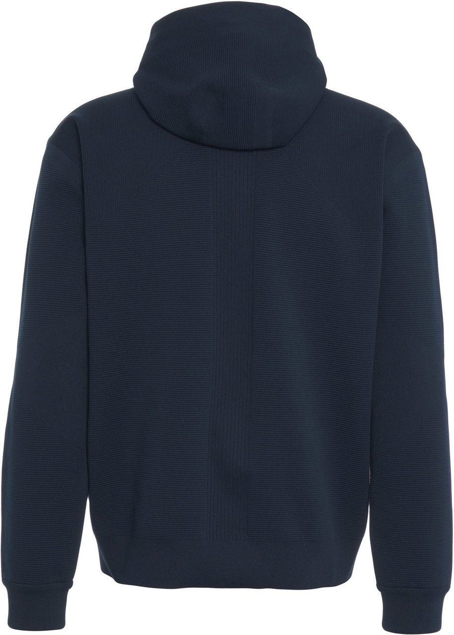 AlphaTauri Hooded knit jacket 'Fonn' Blauw