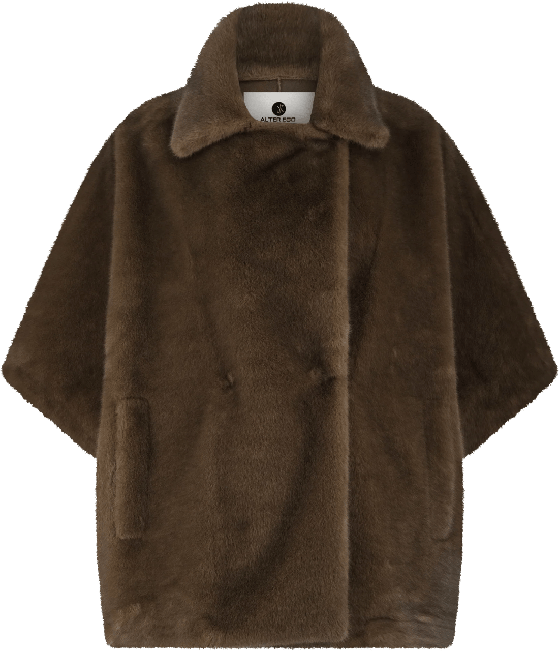 Alter Ego Elin Poncho Faux Mink Coffee Bruin