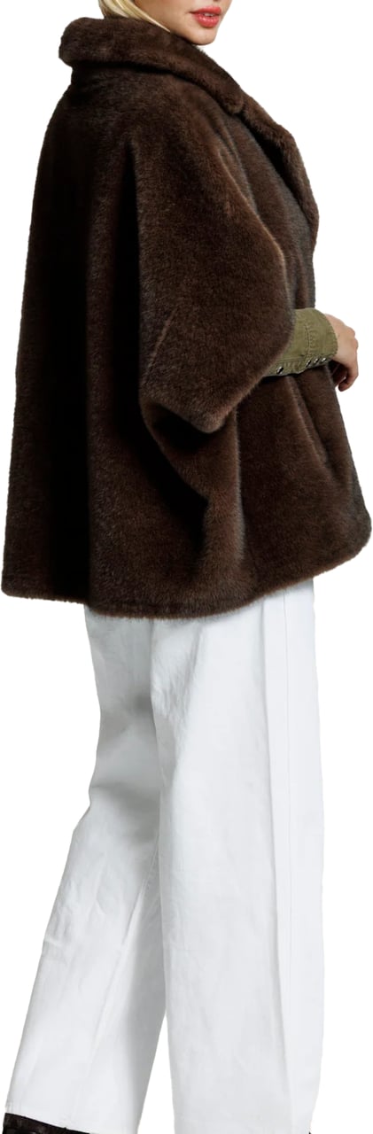Alter Ego Elin Poncho Faux Mink Coffee Bruin
