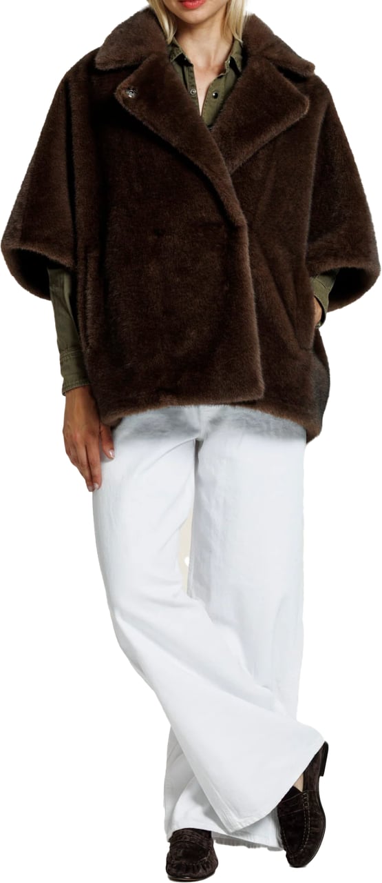 Alter Ego Elin Poncho Faux Mink Coffee Bruin