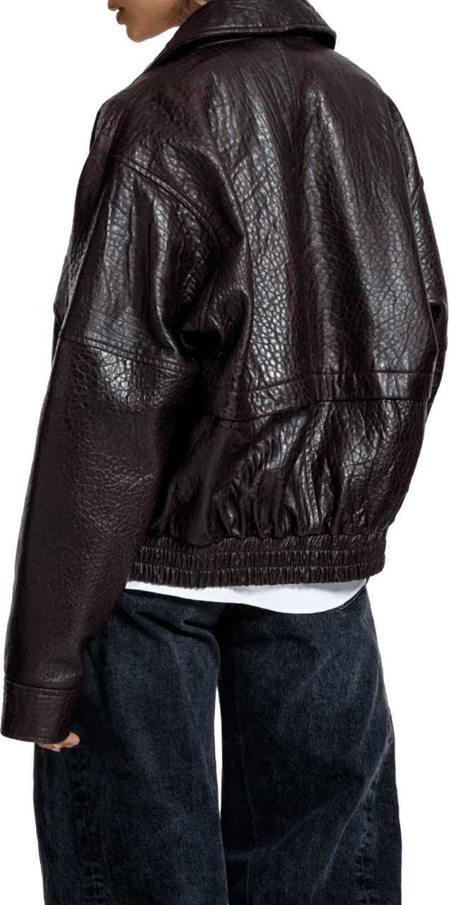 Alter Ego River Leather Jacket Burgundy Rood