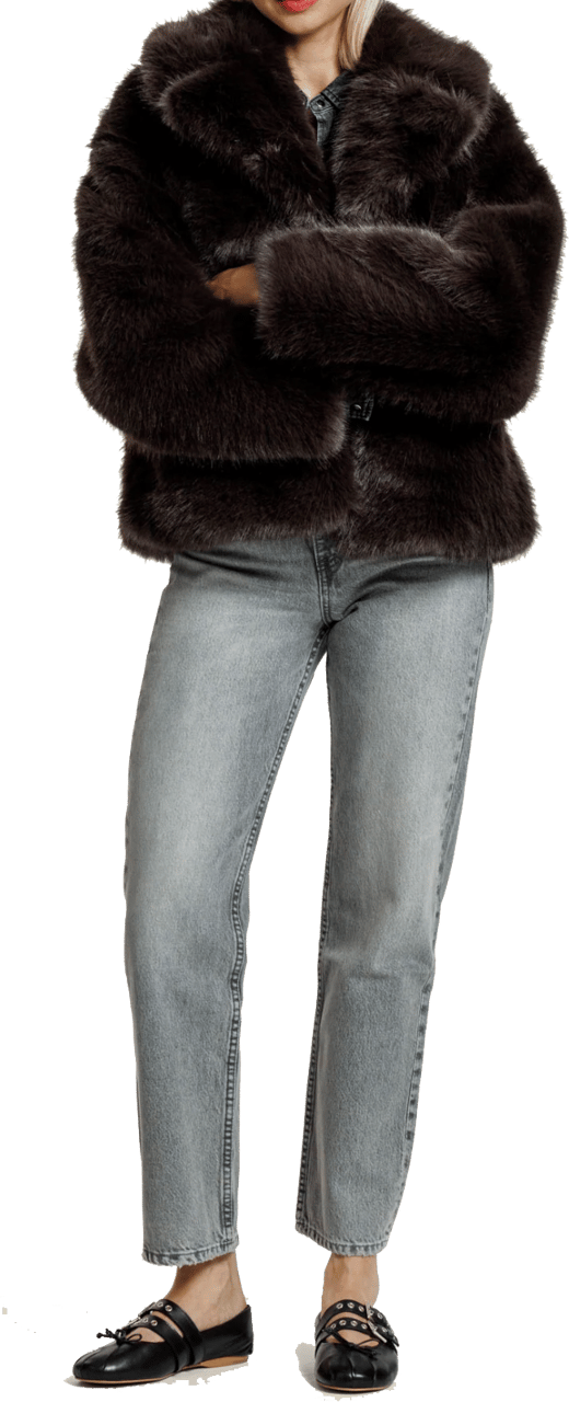 Alter Ego Novi Fake Fur Jacket Dark Brown Bruin