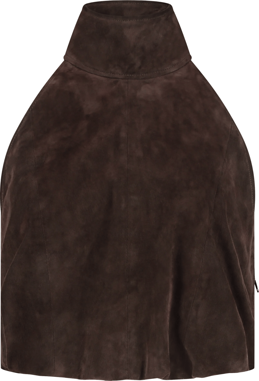 Alter Ego Naomi Suede Halter Top Brown Bruin