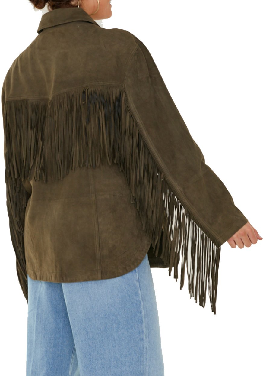 Alter Ego Ginny Jacket Fringes Olive Groen