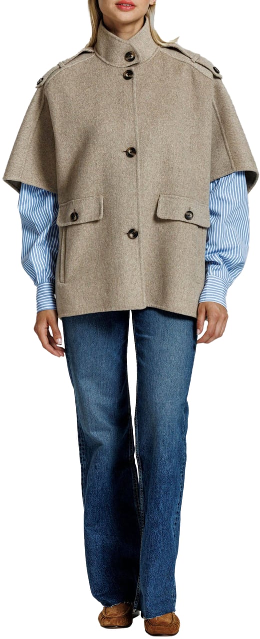 Alter Ego FRENKIE WOOL CAPE DARK BEIGE Beige