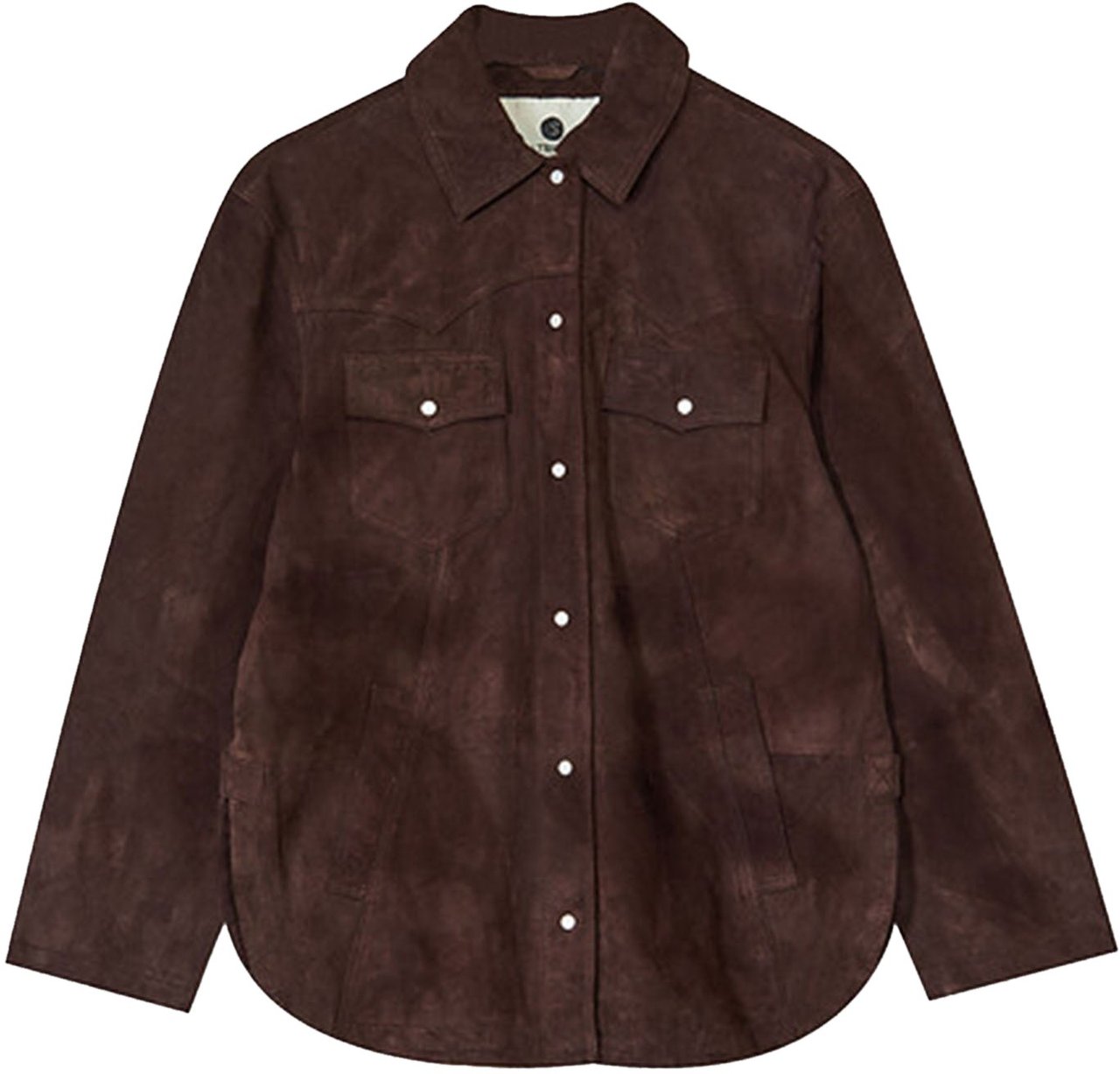 Alter Ego GEORGIA SUEDE OVERSHIRT DARK BROWN Bruin