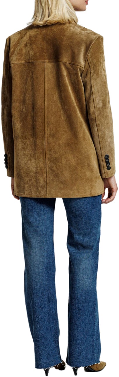 Alter Ego JEABY LEATHER BLAZER OLIVE Groen