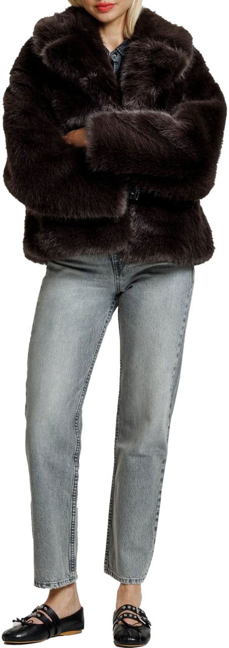 Alter Ego NOVI FAUX FUR JACKET DARK BROWN Bruin