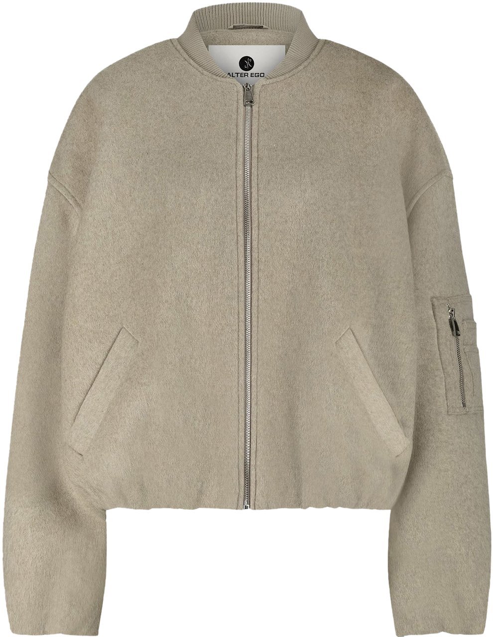 Alter Ego PEARL WOOL BOMBER JACKET DARK BEIGE Beige