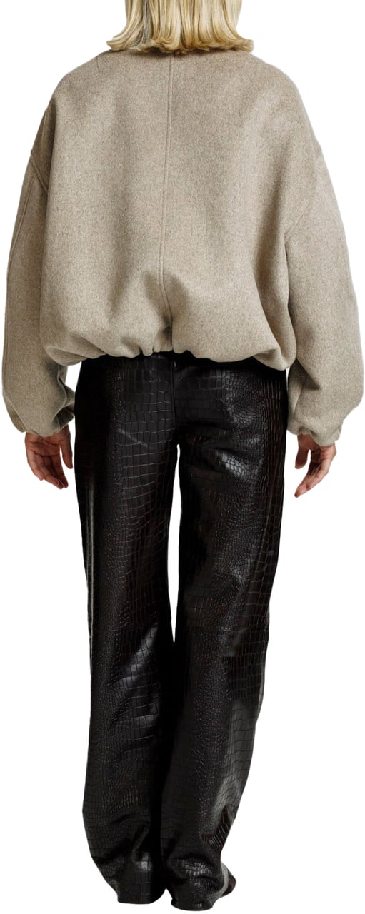 Alter Ego PEARL WOOL BOMBER JACKET DARK BEIGE Beige
