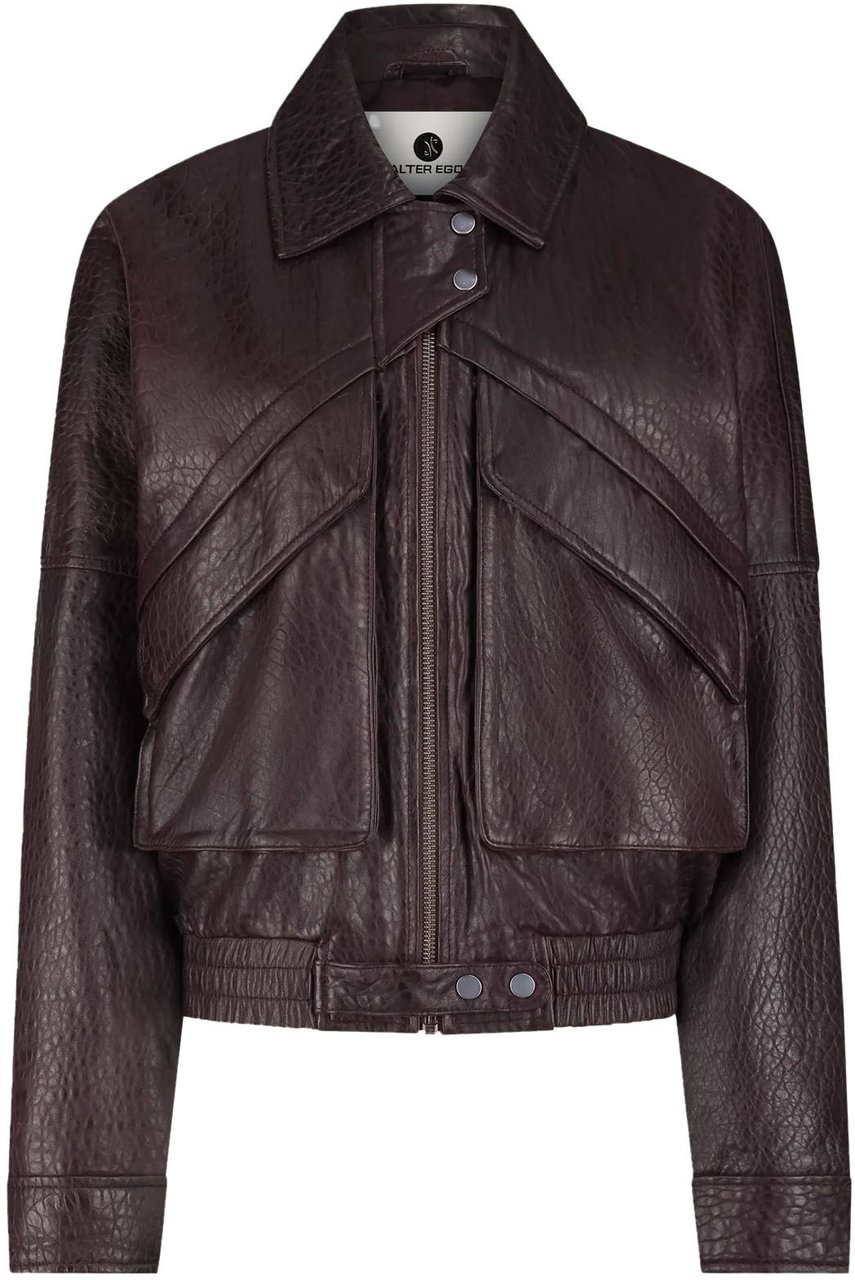 Alter Ego RIVER LEATHER JACKET BURGUNDY Rood