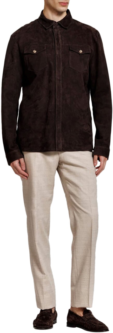 Alter Ego ROCCO SUEDE OVERSHIRT COFFEE Bruin