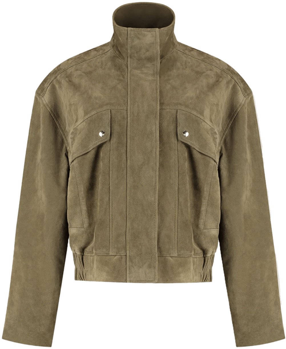 Alter Ego Beccy Suede Jacket Donkergroen