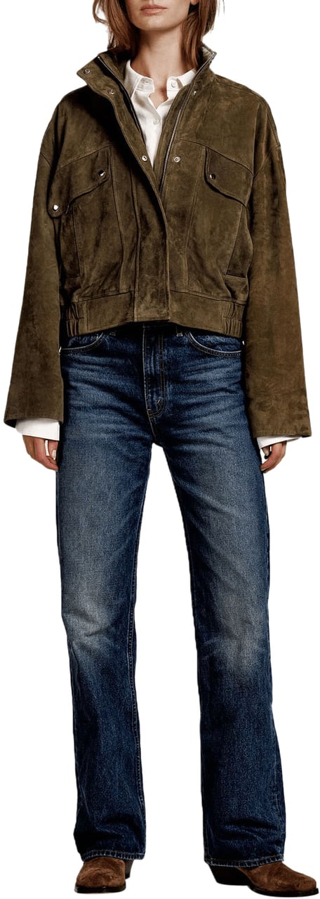 Alter Ego Beccy Suede Jacket Donkergroen