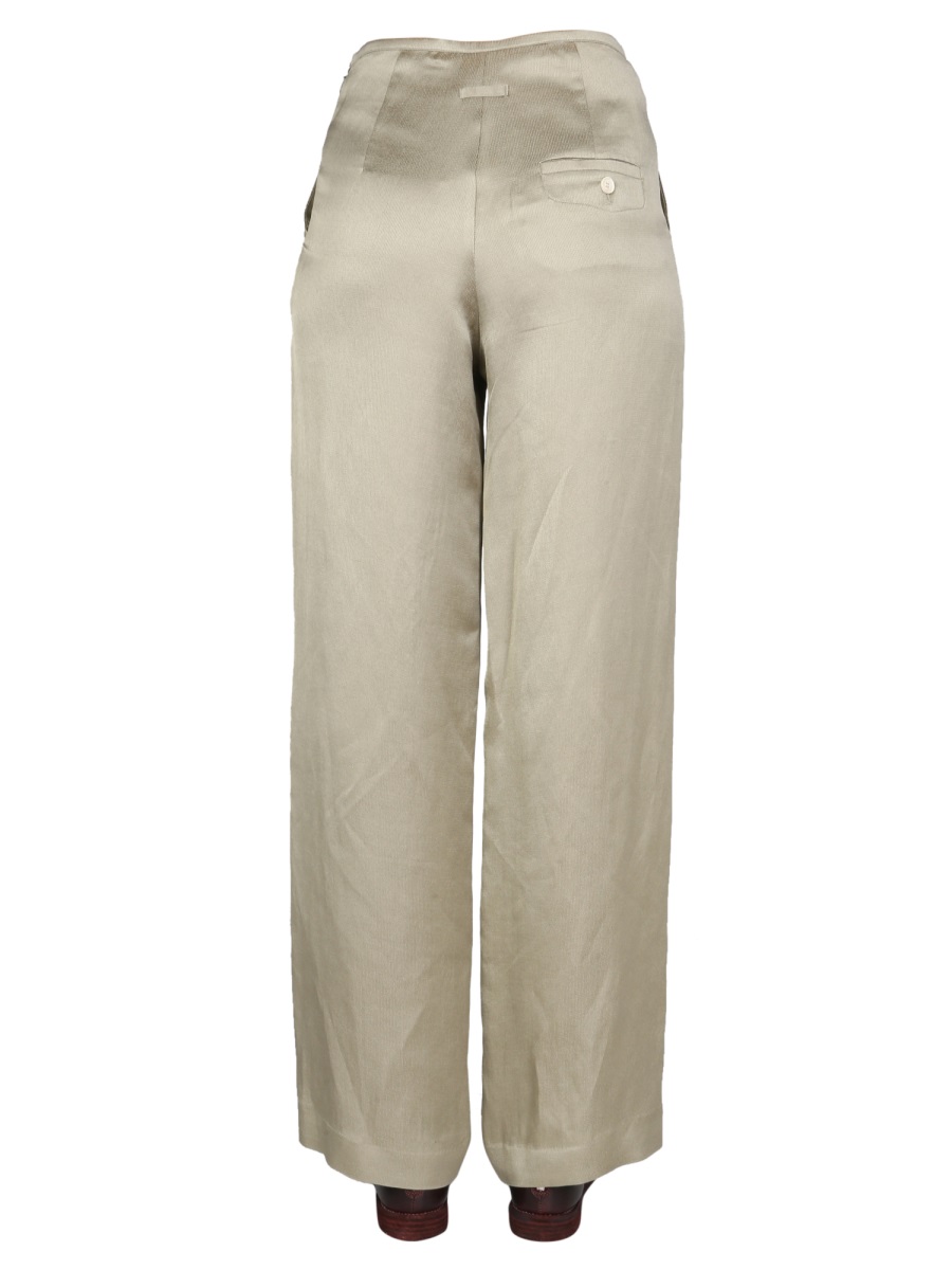 Alysi Wide-Leg Satin Trousers With Side Hook Grijs
