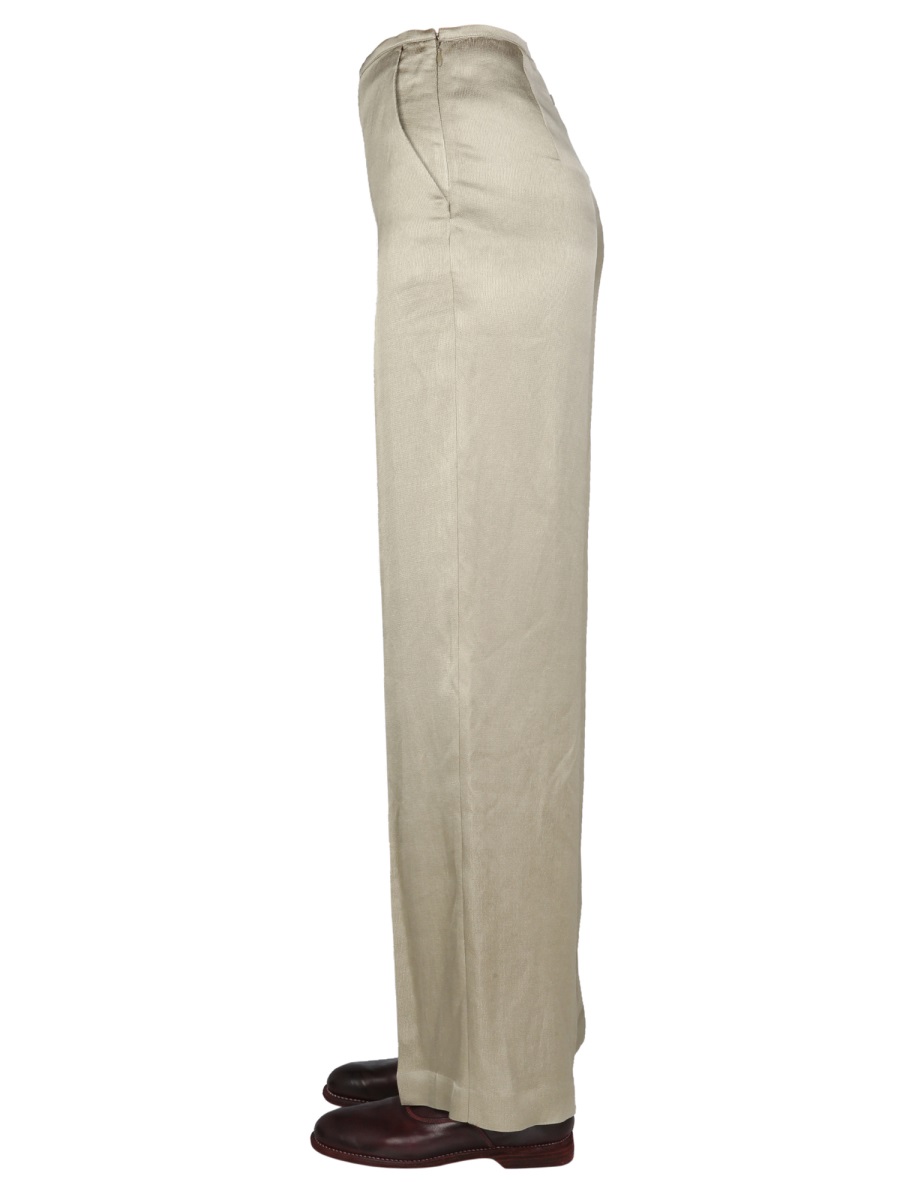 Alysi Wide-Leg Satin Trousers With Side Hook Grijs