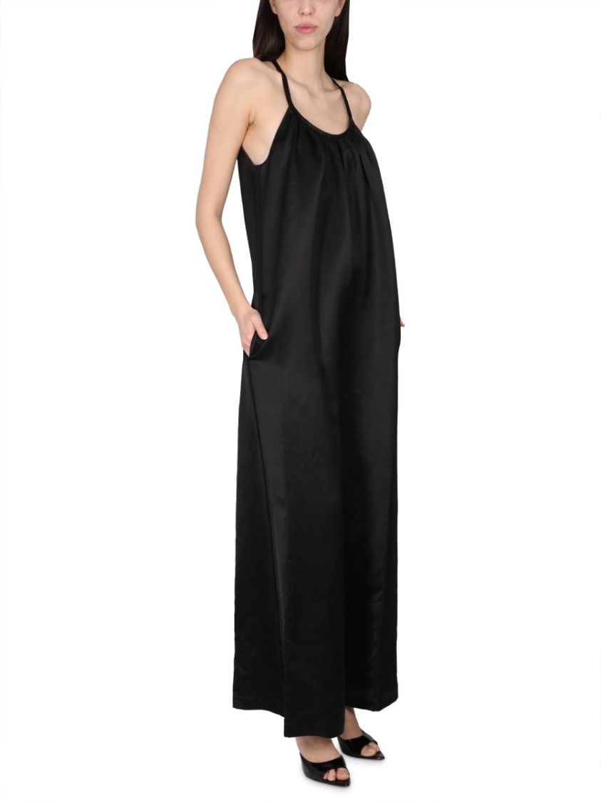 Alysi Wide Satin Jumpsuit Zwart