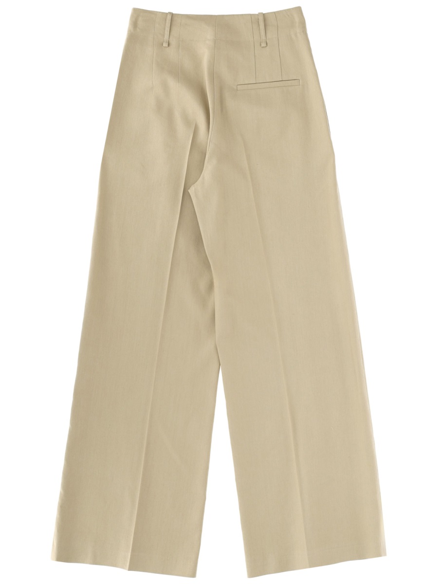 Alysi Neutrals Linen Blend Wide-Leg Pants Neutraal