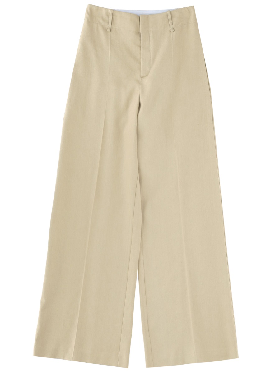 Alysi Neutrals Linen Blend Wide-Leg Pants Neutraal