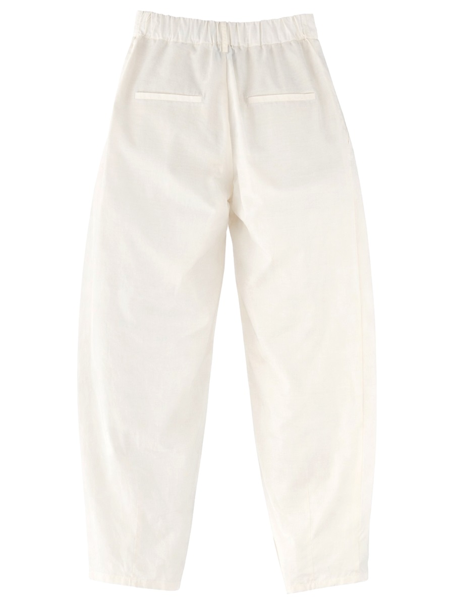 Alysi Neutrals Silk Blend High-Waisted Pants Wit