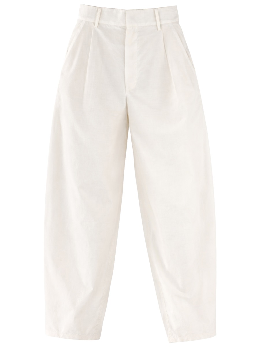 Alysi Neutrals Silk Blend High-Waisted Pants Wit