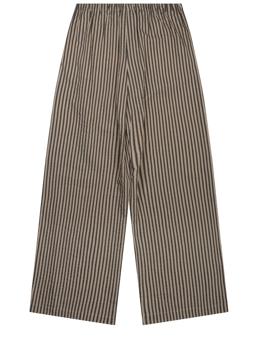Alysi Neutrals Vertical Stripe Wide-Leg Pants Bruin