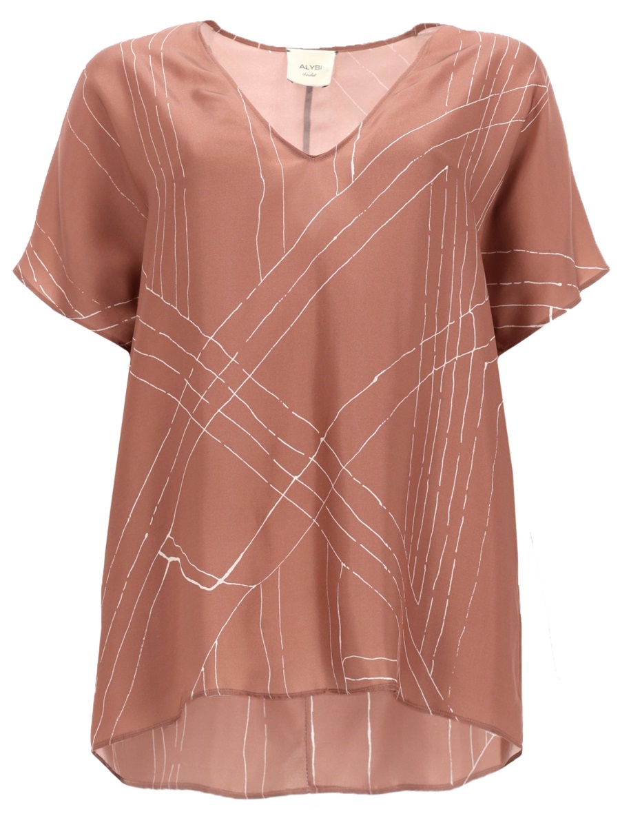 Alysi Foundation Loose Terracotta Silk Blouse Neutraal