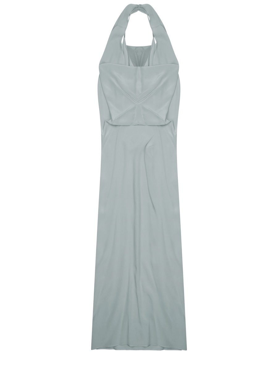Alysi Silk Halter Neck Evening Dress Grijs