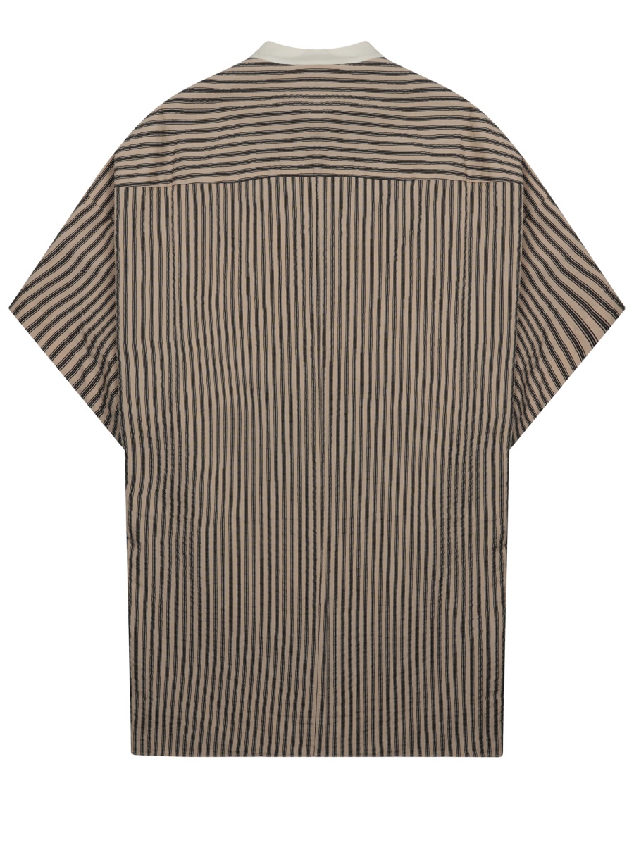 Alysi Vertical Stripes Viscose-Blend Mini Dress Bruin
