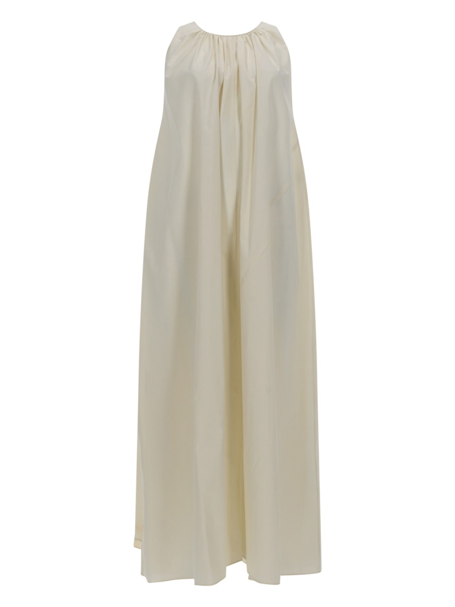 Alysi Neutrals Sleeveless Gathered Neck Dress Neutraal
