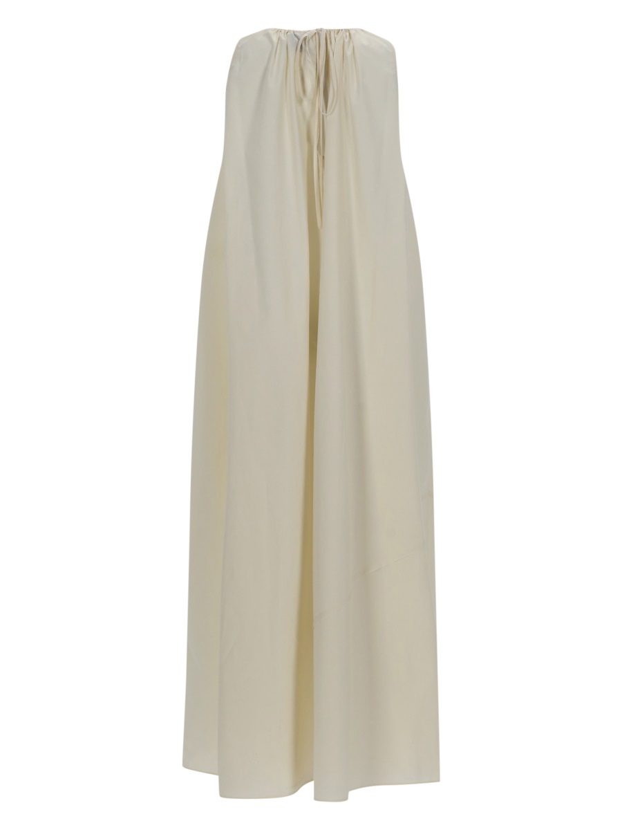 Alysi Neutrals Sleeveless Gathered Neck Dress Neutraal