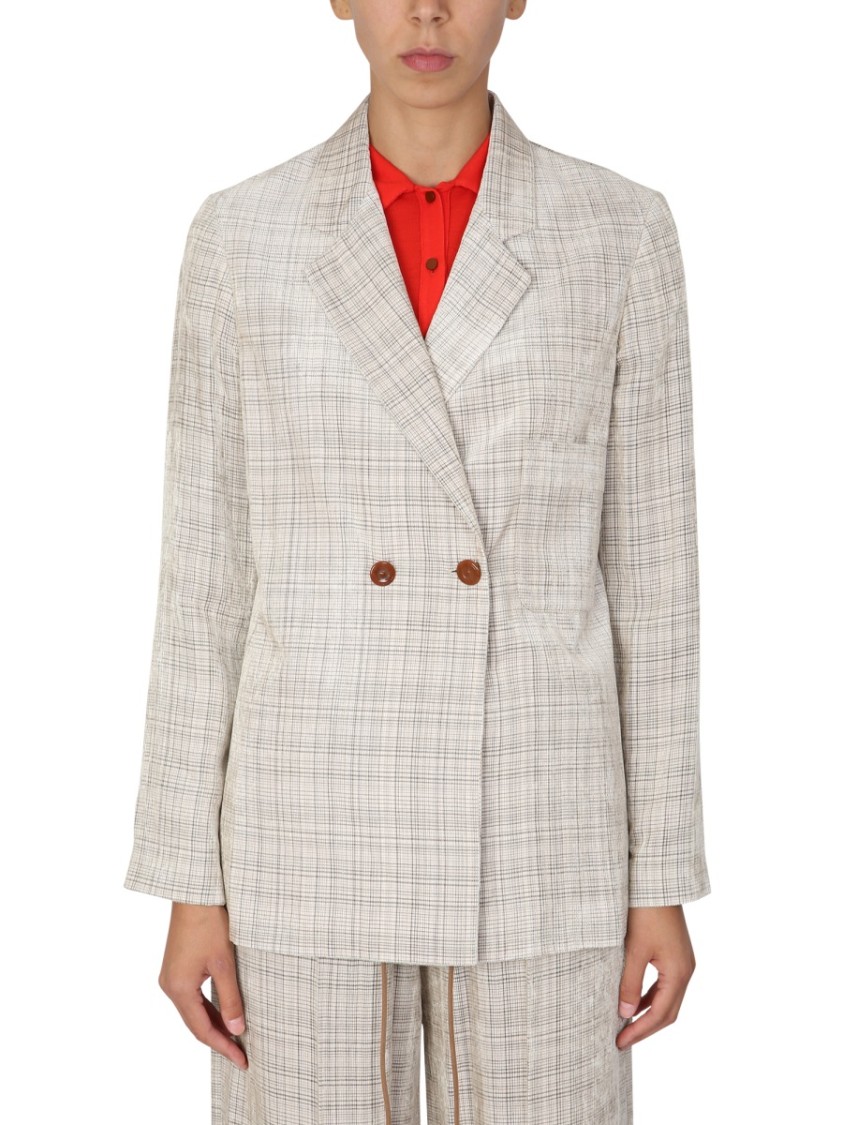Alysi Tailored Double-Breasted Blazer With Notched Lapels Wit
