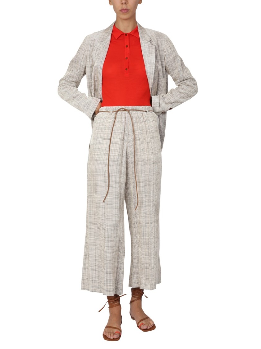 Alysi Tailored Double-Breasted Blazer With Notched Lapels Wit