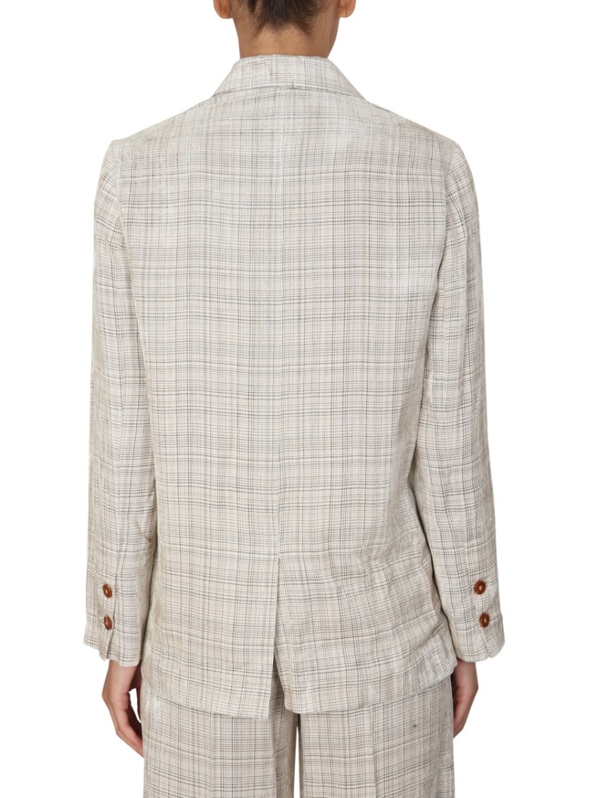 Alysi Tailored Double-Breasted Blazer With Notched Lapels Wit
