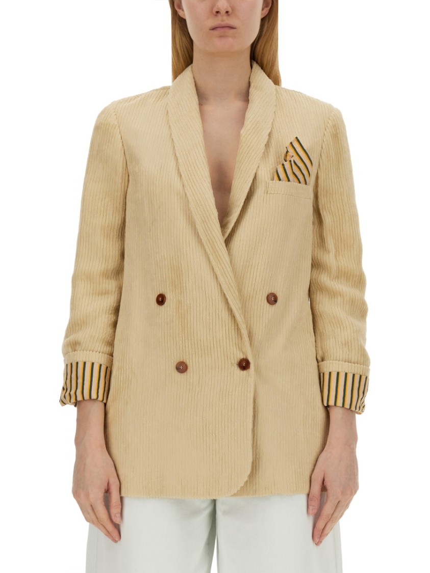 Alysi Double-Breasted Jacket Neutraal