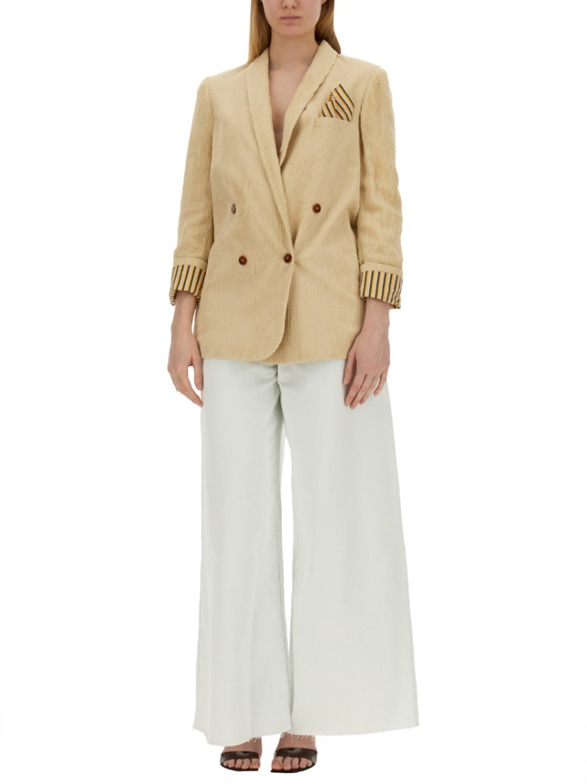 Alysi Double-Breasted Jacket Neutraal