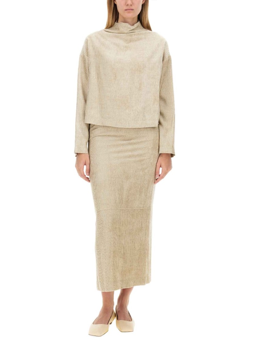Alysi Velvet Skirt Neutraal