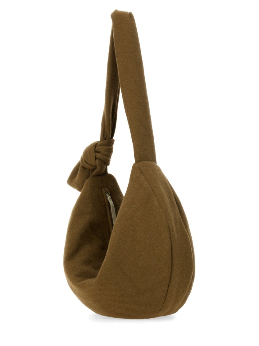 Alysi Brown Wool Bag With Unique Knot Detail Bruin
